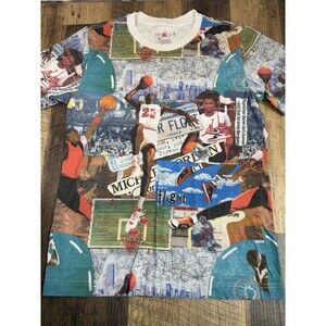 Boy's Nike Air Flight Jordan 1 Jumpman Retro Collage Tee T-Shirt 95D265-782 sz L
